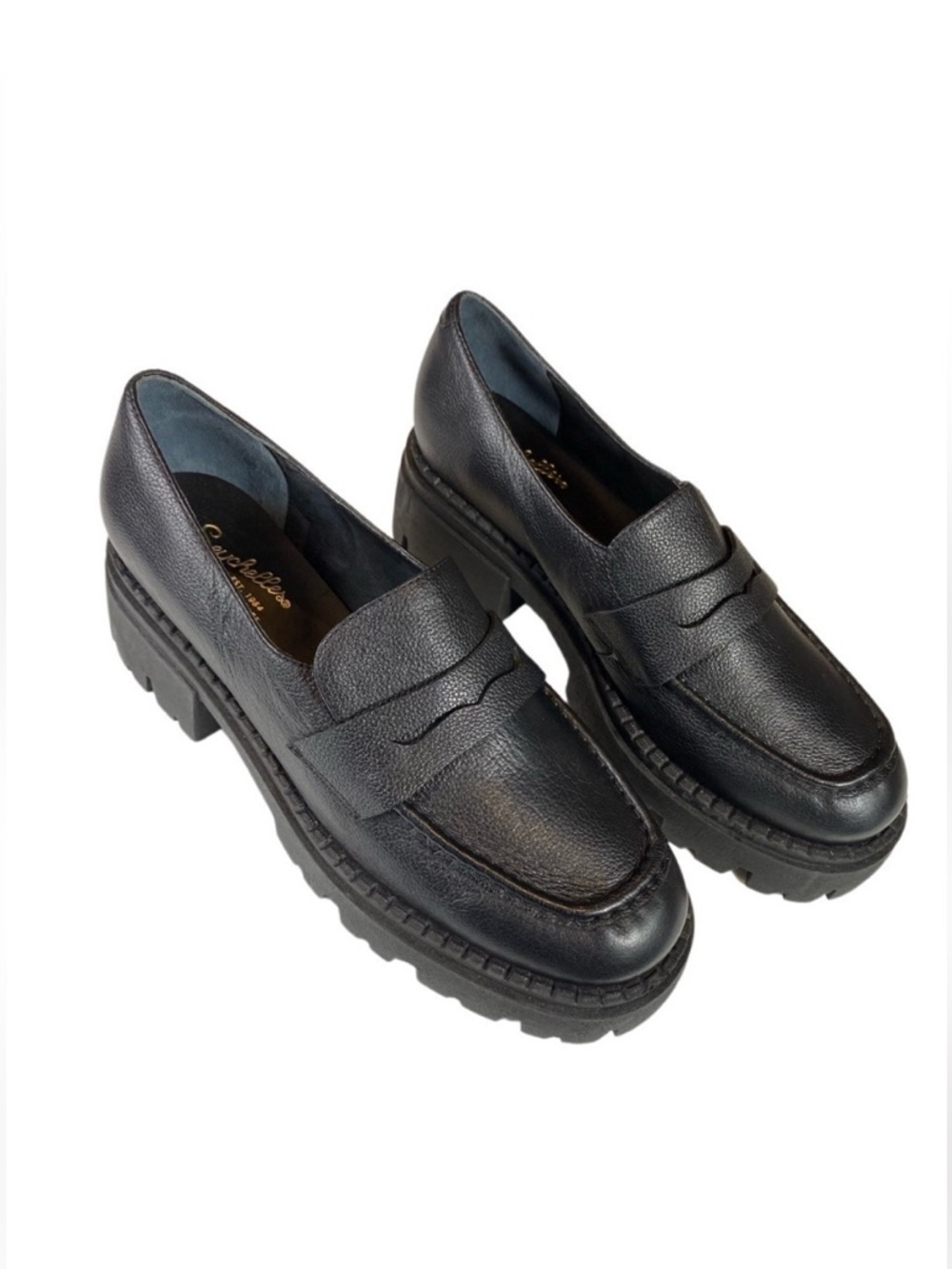 NEW Seychelles Platform Meridian Loafer Black Leather Size 9